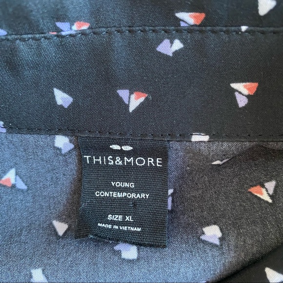 black triangle design button down formal NWOT - Picture 2 of 4